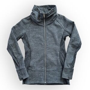 Lululemon Athletica Radiant Heathered Grey Funnel Neck Zip Up Jacket Size 10
